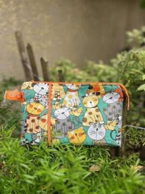 Trousse doublée chats orange – Image 2