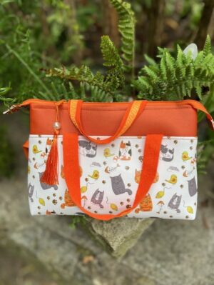 Trousse zippée chats orange