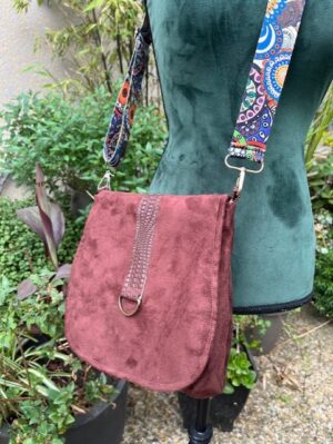 Sac bandoulière à rabat marron