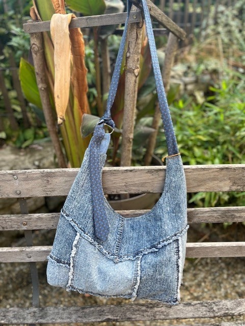 Sac bandoulière jean cravate – Image 3