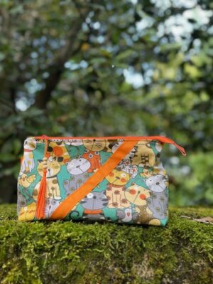 Trousse doublée chats multicolores