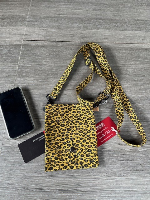 Sac bandoulière pour téléphone trois poches léopard
