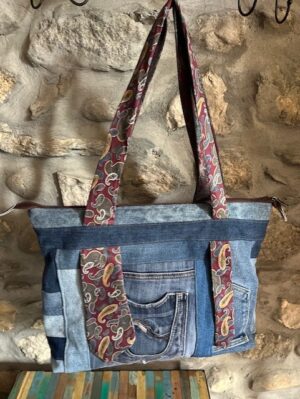 sac cabas zippé jeans et cravates!
