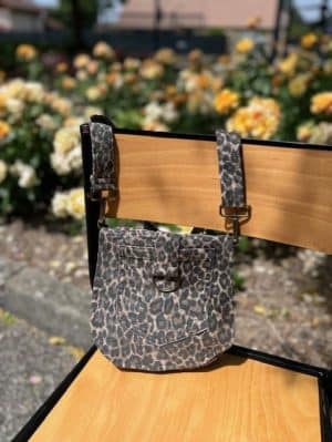 Sac bandoulière à rabat léopard deuxième vie