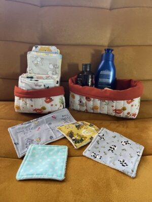 Lot de 2 panières de rangement pour bébé oursons