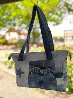 sac cabas zippé jeans