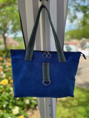 sac cabas zippé bleu