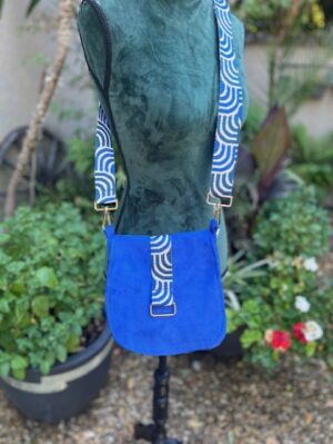 Petit sac bandoulière à rabat bleu