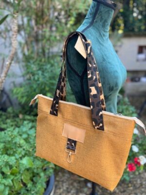 sac cabas zippé moutarde