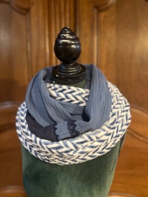 Snood, tour de cou polaire bleu