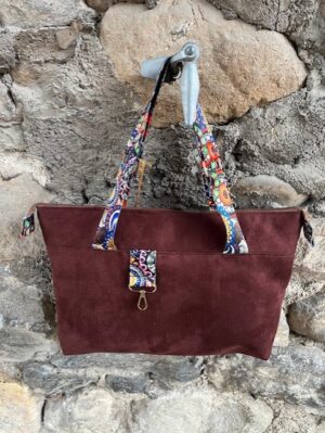 sac cabas zippé marron